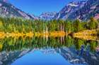 Gold Lake reflection Mount Chikamin, Snoqualmie Pass, Wenatchee National Forest, Washington, Usa. Art Print
